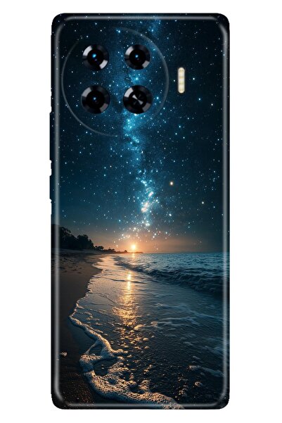 TECNO Spark 20 Pro+ Plus Kılıf Sahilde Gece Temalı Desenli Darbe Emici Silikon