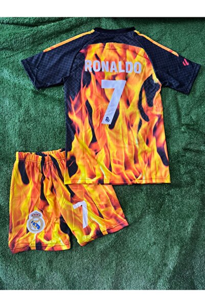 Marka Extra CR-7 Alev Desenli REAL MADRİD Çocuk Futbol Forması