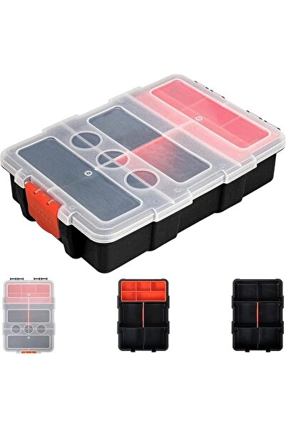 The Bros Portable Parts Storage Box, 20x13.5x5.8cm with 22 Dividers, Multi Us...