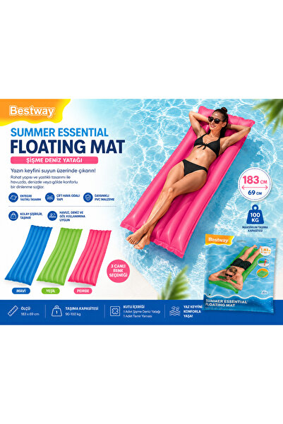 BESTWAY Summer Essential Floating Mat Şişme Deniz Yatağı 183 x 69 cm