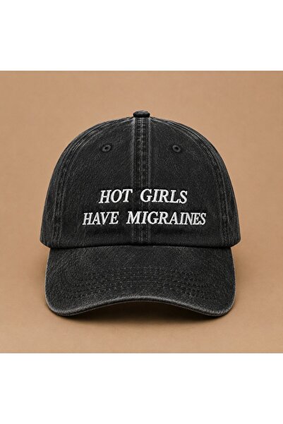 WeavedCo Hot Girls Have Migraines Written Vintage Hat