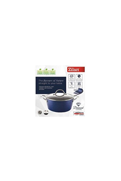 Zilan Pot with lid ZLN9600 diamond, with induction base, ceramic and stainles...