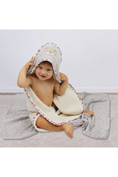 Bubaba Prosop cu capison si broderie, Teddy bear – 100x100cm (0 luni – 2-3 ani)
