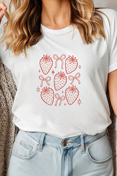 Sarah's Boutique Women's T-shirt – 100% cotton – Strawberry Bows