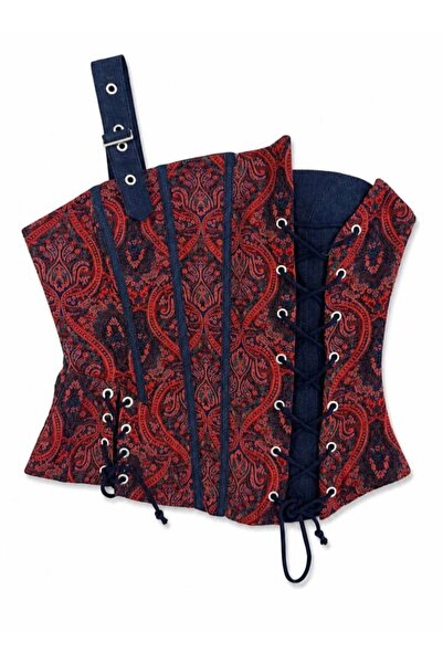 Butik Kırmızı Denim Tasarım Korse
