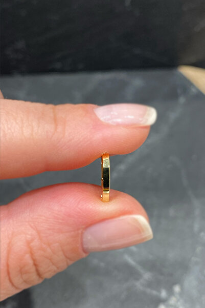 Yedi Köşeli Taşsız Gold Gümüş Halka Piercing,helix,tragus, Kıkırdak Küpesi