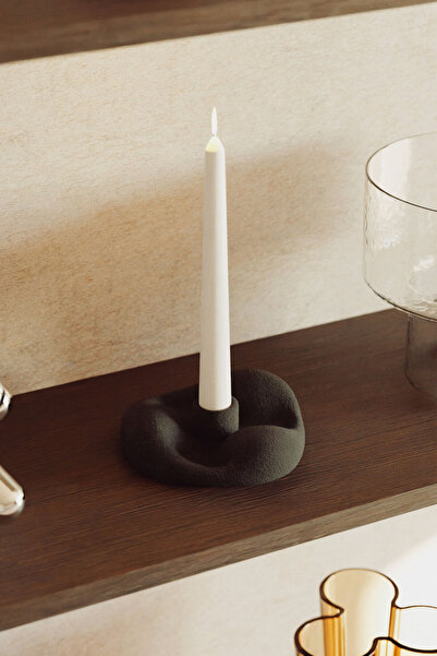 BEIGE Calm Dokulu Şamdan Mumluk