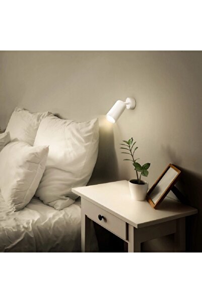 RİOLİGHT Modern Bedhead Gu10 White Led Movable Headboard with Lamp Holder Sin...