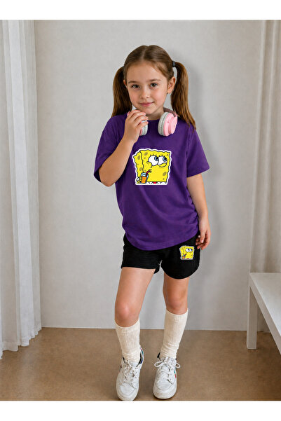 LORVEX Children's Shorts Set Girls (Shorts - T-Shirt) Printed Summer Sports C...