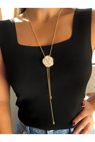 Twinssis Accessories Gold Kadın Asansörlü Y Model Kolye