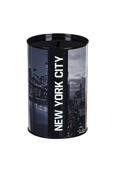 OEM Metal Piggy Bank for Children, New York Model, Black, Money Saving and De...