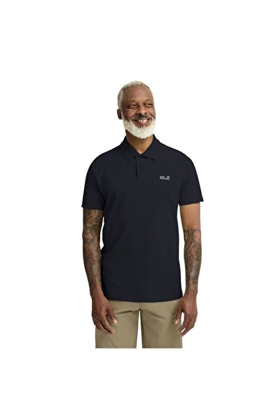 Jack Wolfskin ESSENTIAL POLO M Lacivert Regular Fit Logo Baskılı Erkek Polo T...