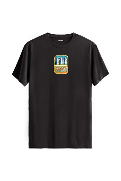 Colermi Retro Sardine Cans Pattern T-Shirt