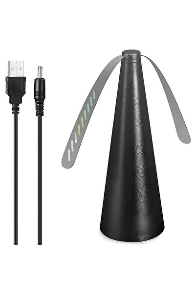 hey Black electric anti-insect fan with USB and batteries Ø8.5x25cm