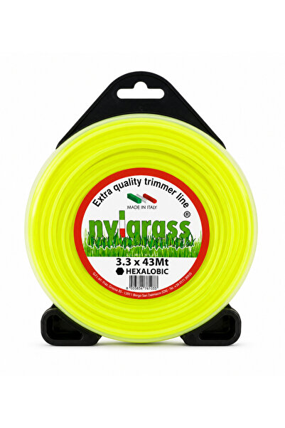 Nygrass 3.3 mm x 43 m Hexalobic Profesyonel Motorlu Tırpan Misinası İtalyan Ü...