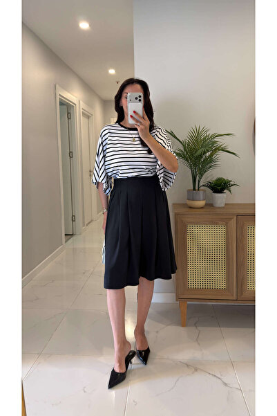 BİRCANÇİL Floksy Black Midi Length Trousers