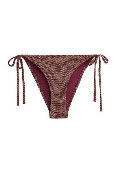 Oysho Geometrik desenli bağcıklı orta bel bikini altı