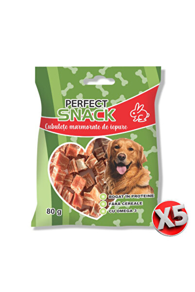 Perfect Snack Pachet 5 buc - Cubulete marmorate de iepure, recompense caini 80g