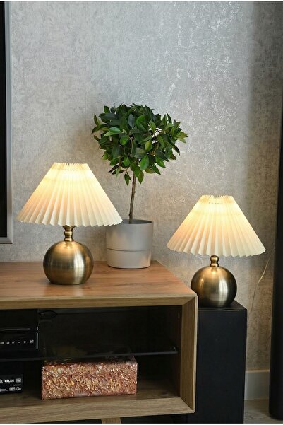 LUMINZO Polin Modern Eskitme Dekoratif Abajur Premium Masa Lambası