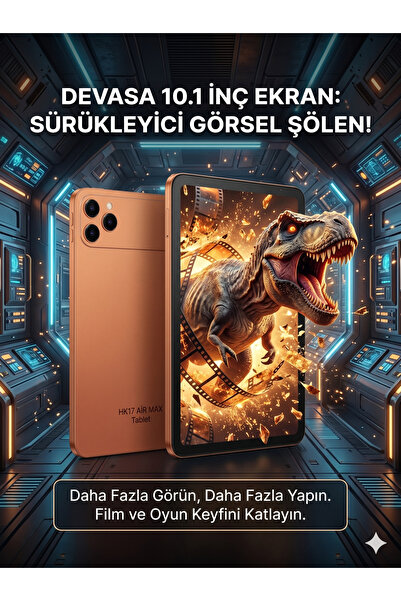 İ-TAB 17 Air Max Tablet - 16GB RAM 1TB Hafıza | Sim Kartlı | Klavye Mouse Kalem Kılıf Full Set