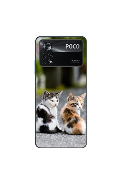 OEM Калъф, съвместим с Xiaomi Poco X4 Pro, силиконов гел TPU, с шарка на котенца