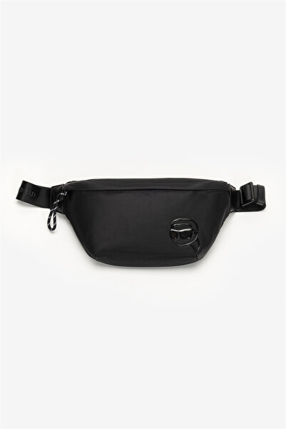 Karl Lagerfeld K/Ikon Nylon Tonal Erkek Bel Çantası Siyah