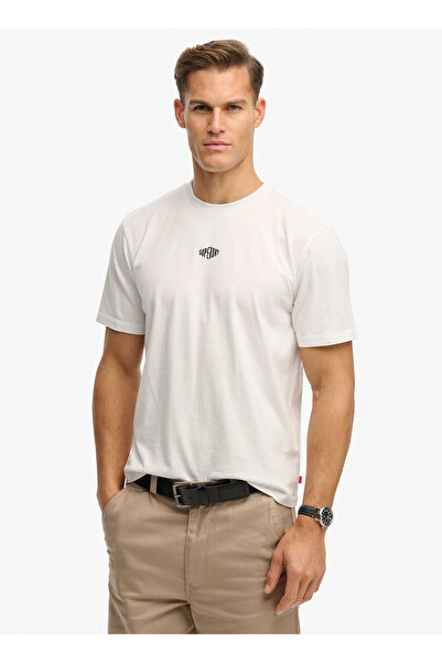 SUPERDRY Beyaz Erkek Logo Baskılı T-Shirt M1012366A-01C MICRO LOGO TSHIRT