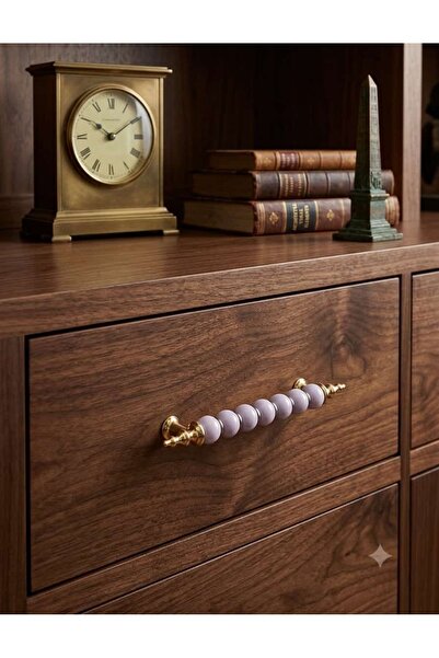 alacalı metal&mobilya aksesuarları Gold Needle Foot White Bead Cupboard-Shard...
