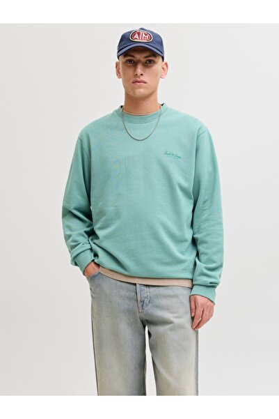 Jack & Jones Hanorac bărbătesc, croială lejeră, guler rotund