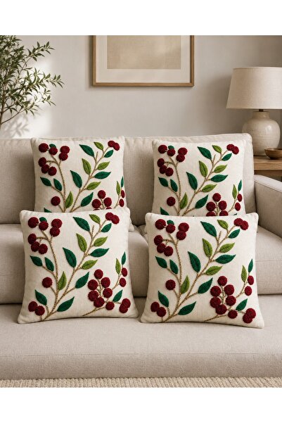 menesahome Beige Background with Burgundy Floral and Leaf Pattern Digital Pri...