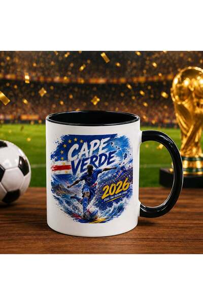 Bk Gift كأس أسود بتصميم كأس العالم 2026 لمشجعي جزر الأنف الخضراء