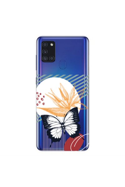 Other Samsung A21S Butterfly Lines Transparent Silicone TPU Θήκη