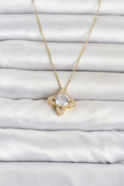 LuxeGem 316L الصلب سلسلة الذهب اللون البرسيم نموذج قلادة المرأة