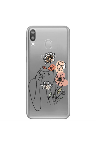 Other Samsung M20 Lady with Flowers Transparent Silicone TPU Θήκη