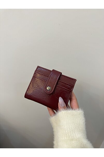 PurpleART Women's Burgundy Multi-Compartment Snap Fastener Mini Leather Walle...