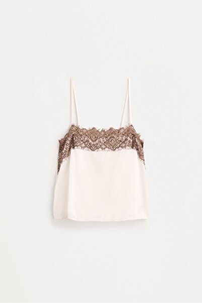 LEFTIES Saten dantel top