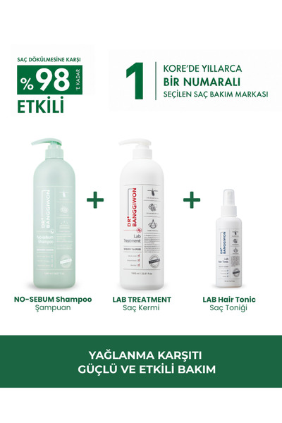 DR BANGGIWON Yağlı Saçlar İçin No Sebum Şampuan ve Lab Treatment Saç Kremi, S...