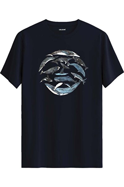 Colermi Whales Composition Artistic Printed T-Shirt