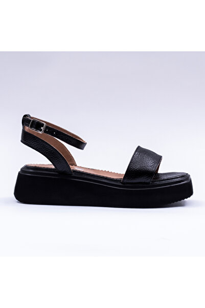 VAGAM Sandale Dama din Piele Naturala Negre