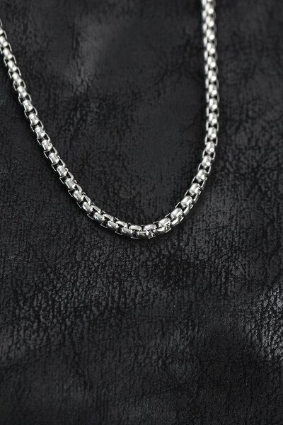 OSKA GLOBAL 316L Steel Silver Color Venetian Chain Model Men's Necklace