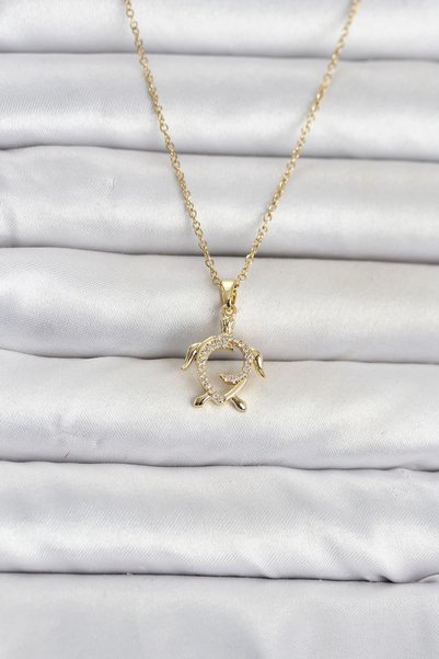 shopwave 316L Steel Chain Gold Rk Caretta Caretta Model Women's Necklace