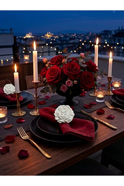 Mumlight Decorative handmade peony design napkin ring set - 6 pieces