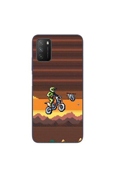 OEM Husa compatibila cu Xiaomi Poco M3 Silicon Gel Tpu Model Pixel Art Motorc...