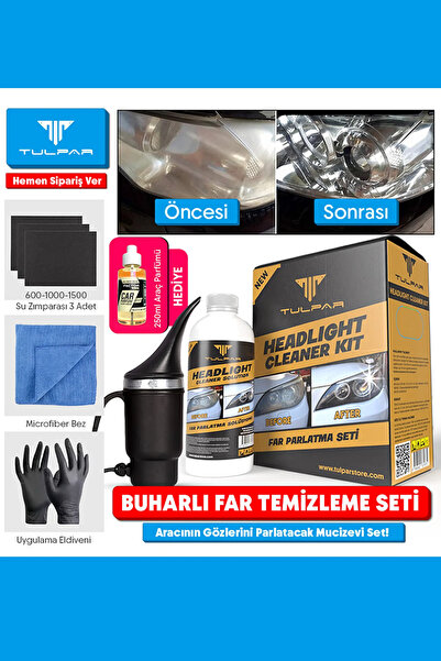 Tulpar KİMYA Buharlı Far Temizleme Far Parlatma Avantajlı Set Paket (HEADLIGH...