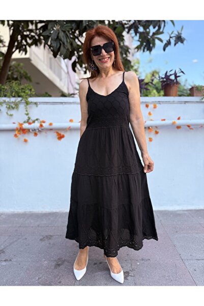 DenizEge Lined Sea Dress Black