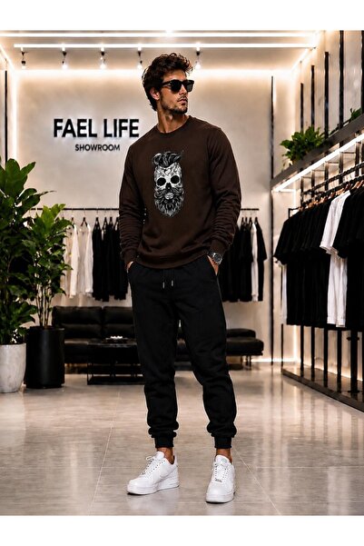 FAEL LİFE SET UNISEX CU GULER ROTUND ȘI PANTALONI DE TRENING CU IMPRIMEU KABA...