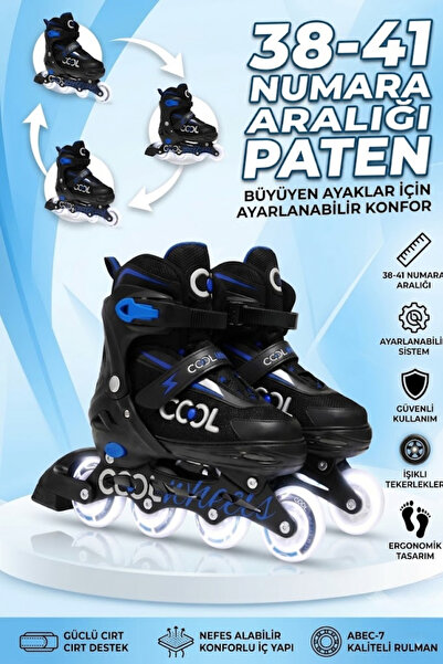 Cool Wheels Glow Serisi Ayarlanabilir Silikon Dört Teker Ultra Beyaz Işıklı P...