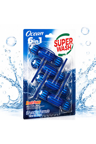 Super wash Odorizant WC Ocean 6 in 1, 4 x 50 g, parfum ocean, curata, parfume...