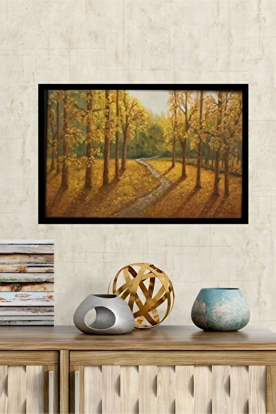 %100 EL YAPIMI TUVAL ÜZERİ YAĞLI BOYA TABLO 43X63 “EYLÜLDE DOĞA”
