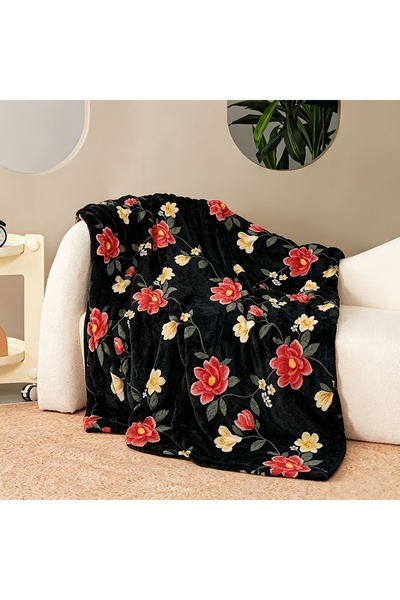 Bleco Comfortable And Luxurious Relaxation Blanket, Floral Design, Lightweigh...